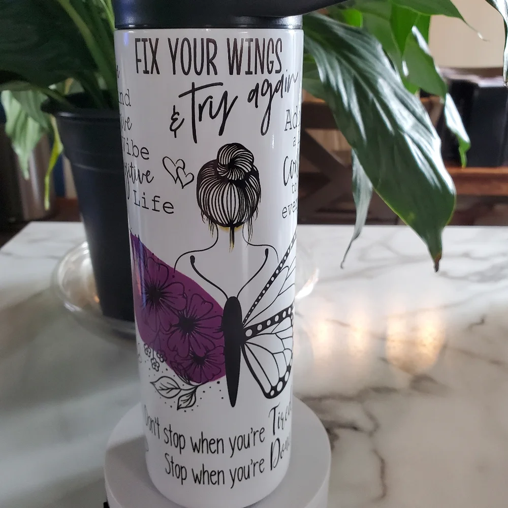Motivational Positive Affirmations 20oz Tumbler with duo lids 🎉sale